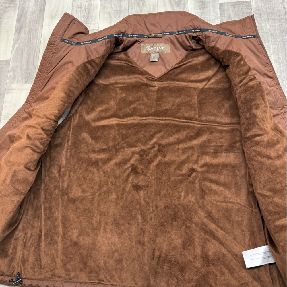 Men's XXL Ariat Crius Brown Insulated Quilted Wind/Waterproof Puffer Vest - Picture 9 of 11